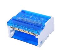 Sorandy Caja de Distribución de Bloque de Terminales Caja de Conexiones Retardante de Llama de Latón de 4 Niveles para Ingeniería Eléctrica, Instalación en Riel DIN para Cableado Ahorro de Espacio