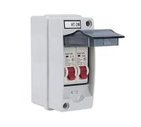 Sorandy Caja de Distribución de Energía para Exteriores, Caja de Panel Eléctrico IP65, Disyuntor de Montaje en Carril DIN 2P a Prueba de Lluvia C20+C20 20A 230/400V 6000A con Tornillos para (C6+C20)