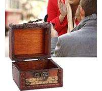 Sorandy Caja de Joyería de Madera Vintage, Organizador de Contenedores para Almacenamiento de Anillos y Pendientes, Soporte Portátil para Viajes en Casa o Al Aire Libre, Mini Caja de Almacenamiento