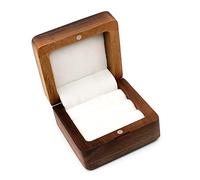 Sorandy Caja de Madera Retro para Anillos de Boda, Elegante Estuche para Propuesta de Pareja, Mano de Obra Exquisita, Accesorios de Fotografía, 2,4 X 2,4 X 1,6 Pulgadas