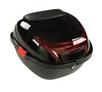 Sorandy Caja Trasera para Motocicleta, Estuche de Almacenamiento Impermeable con Cerradura para la Mayoría de Las Motocicletas, Hecho de PP de Alta Resistencia (Black)