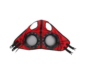 Sorandy Capucha de Protección para los Ojos de Caballo, Cubierta para Ojos a Prueba de Viento y, Media Cubierta Desmontable, Transpirable, Roja, Visiones Enfocadas hacia Adelante para