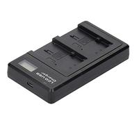 Sorandy Cargador de Batería Portátil para Mini Cámara, Estación de Carga con Pantalla LCD USB Dual, Cargador de Protección contra Sobrecargas para NP FV100 con Compatibilidad con Banco de Energía