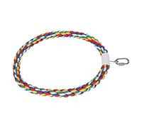 Sorandy Columpio de Cuerda de Algodón con Anillo de Escalada para Loros, Juguete de Masticación Colorido para Pájaros Pequeños y Medianos, 21 Cm de Diámetro, Diseño Duradero y Seguro