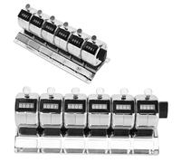 Sorandy Contador de Cuentas de Metal con Clicker Manual de Acero Inoxidable para Estadísticas de Fábrica, Contador Mecánico de 4 Dígitos para Conteo de Personas en Aeródromos