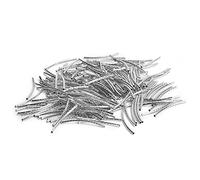 Sorandy Cuentas Espaciadoras de Tubo de Fideos Curvos, Giro Elegante, Fabricación de Joyas DIY para Pulsera, Collar, Paquete de 200 Uds., Material de Latón (SILVER)