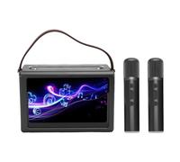 Sorandy de Karaoke WiFi Portátil, Máquina de Karaoke Inalámbrica 5.4 con 2 Micrófonos Inalámbricos, Pantalla de Letras de 8", Batería de 9000 MAh, Ideal para Fiestas en Casa, Viajes de Camping