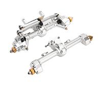 Sorandy Eje sobre Orugas SCX24 RC, Conjunto de Eje Trasero Delantero de Aleación de Aluminio Mecanizado CNC, de Engranaje de Acero Endurecido con Ajuste Preciso, Ideal para Reemplazo de