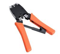 Sorandy Engarzadora Ethernet con Cortador y Pelacables Integrados | Herramienta de Engarce RJ45, Mordazas de Acero Aleado, Conectores de Paso, Líneas Telefónicas, Cableado de Oficina y