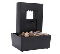 Sorandy Fuente de Agua de Mesa para Escritorio de Oficina Hogar |Cascada Interior LED, Guijarros Pulidos, USB y Batería, Compacta 6.06x4.45x3.46in, Decoración Relajante para Aliviar el Estrés