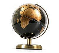 Sorandy Globo Terráqueo de Escritorio, Globo Terráqueo Giratorio de Bronce con Etiquetas en Inglés, Base Estable con Pátina Envejecida para Decoración de Estante de Escritorio de (Color bronce