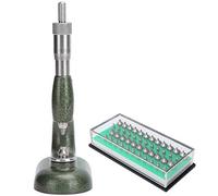 Sorandy Herramientas de Reparación de Relojes, Máquina de Ajuste de Relojero Profesional para rubí y Zafiro con Micrómetro de Paso de Rosca para Reparación de Relojes (Bosque Verde)