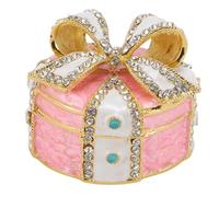 Sorandy Joyero de Nudos, Caja de Baratijas de Nudo, Portavasos de Zinc de Anillo, Organizador de Joyería Decorativa de Diamantes de Imitación, para Mujeres Aniversario de Bodas (Rosado)