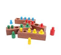 Sorandy Juego de Bloques de Cilindro Sensorial Montessori de Madera para Regalo de bebé de Aprendizaje Temprano, Juguete Educativo Colorido para Desarrollar Habilidades de Pensamiento Lógico y Orden,