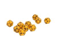 Sorandy Juego de Dados de 20 Caras, Números Claros Duraderos, Ligero, Portátil, 10 Piezas para Juegos Educativos de Matemáticas (Yellow)