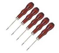 Sorandy Juego de Herramientas de Punzón de Costura, Punzón de Costura con de Madera Ecológico para Reparación de Zapatos de Cuero, 5 uds.