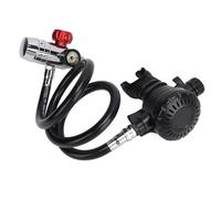 Sorandy Juego de Regulador de Buceo, Válvula de Respiración de Silicona de Aluminio M18x1.5 con Reductor de Presión de Primera Etapa y Manguera 3 8 24UNF para Snorkel y Buceo de 1 Litro