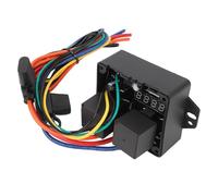 Sorandy Kit de Controlador de Ventilador Digital, Rango de Temperatura Ajustable 104F-230F 12V-24V, Kit de Interruptor de Ventilador Eléctrico Dual con Pantalla LED, Ideal para Aplicaciones de