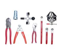 Sorandy Kit de Servicio de Mantenimiento de Batería de 9 Piezas, Juego de Cepillos de Llave de Alicates de Terminal de Metal, Extractor de Esparcidor de Terminal de Batería Multifunción para