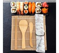 Sorandy Kit para Hacer Sushi de bambú Premium, Juego de 9 Piezas, Incluye 2 Tapetes Enrollables, Fáciles de Usar para Cocinar en Casa o Fiestas