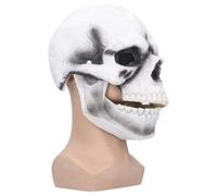 Sorandy Máscara Espeluznante de Calavera Realista, Mentón Móvil, Máscara de Cráneo de Terror de Terror, Accesorio de Disfraces para Fiestas, Cosplay, Cómodo Diseño de Látex (WHITE)