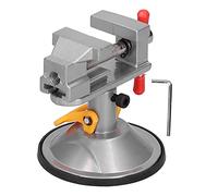 Sorandy Mini Tornillo de Banco con Ventosa, Abrazadera Ajustable Giratoria de Acero de 360 grados con Ranura de Mandíbula de Plástico para Pulido Antideslizante, Perforación en Banco de Trabajo de