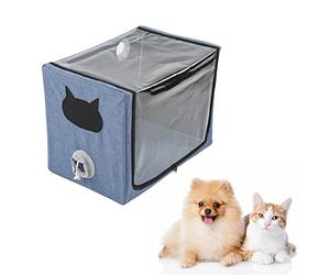 Sorandy Nebulizador para Mascotas Nido Gato Caja de Atomización Cámara de Oxígeno Manos Libres Plegable Máquina de Inhalación Portátil Nebulización para Mascotas Pequeñas Caja