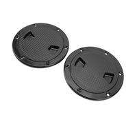 Sorandy Placas de Cubierta para Escotilla de Barco, 2 uds., Escotilla de Inspección Redonda Antideslizante con Cubierta Desmontable, Resistente Al Agua para Kayak, RV, Barco Marino (Black)