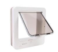 Sorandy Puerta de Mascotas Inteligente, Collar de Collar con Colmillo de Gato Microchip Puerta de Gato con Entrada de 2 Vías para Gatos de hasta 23 Pulgadas de Plástico Resistente a la