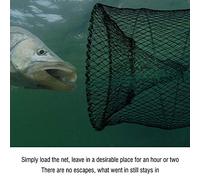 Sorandy Red de Pesca en Jaula de Alambre de Acero de Nailon Duradero para Langosta, Cangrejo, Cangrejo, Camarón, Trampa para Peces, para Entusiastas del Camarón, 31,7 Pulgadas, Color Negro (33 cm de