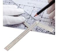 Sorandy Regla de Borde Recto de 90 Grados de Aleación de Aluminio para Medir Carpintería, Regla de ángulo Recto de Recta de 30 Cm de Alta Dureza para Entusiastas del Bricolaje (Estilo engrosado)