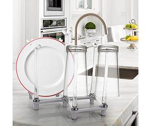 Sorandy Rejilla Retráctil para Secar Tazas para Organizar la Cocina sin Esfuerzo, Material PP Ecológico, Diseño Ajustable para el Hogar y la Oficina, Capacidad para 7 Tazas (gris claro)
