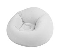 Sorandy Sillón Inflable, sofá Individual Ergonómico de PVC con ángulo Inclinado para Respaldo, sofá Inflable Flocado Portátil para Sala de Estar, Dormitorio, Balcón, Jardín, Camping (Gris Claro)
