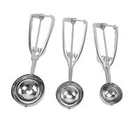 Sorandy Socador de Galletas de 3pcs, Cucharada de Masa de Galletas Pequeña Pequeña y Media, 304 Scooper de Helado de Acero Inoxidable con Mango Ergonómico Antideslizante para el Hogar,
