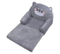 Sorandy Sofá para Niños con Diseño de Perro Gris de Dibujos Animados, Silla Suave y Plegable para Leer, Dormir Relajante, Mini sofá, Material Cómodo (2 Niveles)