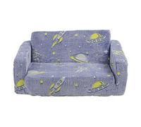 Sorandy Sofá para Niños de 2 Asientos, Sillas de Brillo Convertible Extra Ancho en la Oscuridad para Niños Pequeños con Característica Plegable y Cobertura Extraíble, Kids Reading Sofá (Blue)