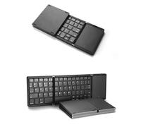 Sorandy Teclado Bluetooth Plegable, Teclado Portátil de Viaje con Panel Táctil, Teclado Plegable Inalámbrico para Tableta, Teclado de Bolsillo Recargable para iOS, Android