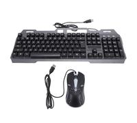Sorandy Teclado y Mouse de Luz RGB, Teclado con Cable y Combo de Mouse, Teclado Ergonómico de Tamaño Completo USB 104 Teclas de Teclas y Ajuste de Mouse de 1200 Ppi para Escritorio,