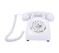 Sorandy Teléfono Audio del Libro de Visitas, Grabadora de Voz Rotatoria Vintage 1200mAh (White)