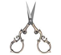 Sorandy Tijeras con Diseño de Ciruela Antigua, Herramientas de Corte de Bordado Vintage Pequeñas de Acero Inoxidable para Coser y Dar Forma a las Cejas (Bronce)