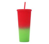Sorandy Vaso con Tachuelas Mate de Gran Capacidad de 710 Ml y 24 Oz, Taza de Agua Reutilizable con Aislamiento de Doble Capa, con Tapa a Prueba de Fugas, Pajita para Beber café, té, Jugo (Degradado