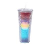 Sorandy Vaso con Tachuelas Mate de Gran Capacidad de 710 Ml y 24 Oz, Taza de Agua Reutilizable con Aislamiento de Doble Capa, con Tapa a Prueba de Fugas, Pajita para Beber café, té, Jugo (multicolor