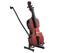Sorandy Violonchelo en Miniatura de 5,5 Pulgadas, Réplica de Modelo de Instrumento de Madera con Soporte y Estuche, Adorno Musical de Tilo Pintado a Mano para Estante de Escritorio, Sala