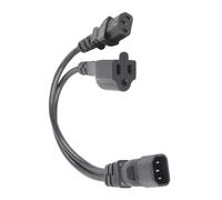 Sorandy Y Splitter C14 a C13 Nema 5-15R Cable de Alimentación Impermeable para Lámparas de Escritorio, Impresoras Y Más Cable Adaptador de 1 Entrada 2 Salidas