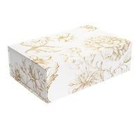 Sorarto Caja de regalo de lujo con imán | Cajas de regalo decorativas florales doradas para regalos, regalos de boda y recuerdos. 11.5 x 7.5 x 3.5 pulgadas