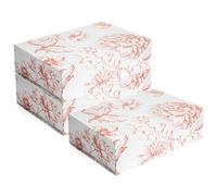 Sorarto Caja de regalo de lujo con tapa magnética, paquete de 3, cajas de regalo decorativas florales rosas para regalos, regalos de boda y almacenamiento reutilizable. 11.5 x 7.5 x 3.5 pulgadas