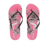 Sorbetto Chanclas de moda para mujer como cómodas zapatillas de baño para la playa y el tiempo libre, Palmeras rosadas, 36/37 EU