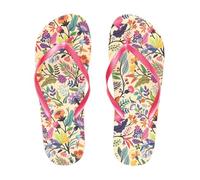 Sorbetto Chanclas de moda para mujer como cómodas zapatillas de baño para la playa y el tiempo libre, Rosa con flores, 38/39 EU