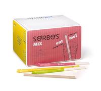 Sorbos - Pajitas comestibles, variedad de sabores (chocolate, lima, limón y fresa). Sostenible, empaquetado individualmente, sin alérgenos, sin gluten, 100% biodegradable (paquete de 200)