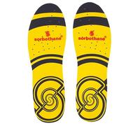 SORBOTHANE Double Strike - Plantillas antibacterianas para hombres y mujeres, con absorción de impactos y soporte para el talón, talla 41, color amarillo